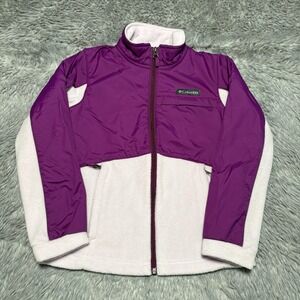 Columbia Benton Springs III Overlay Fleece Jacket Purple Girls‎ Youth Small 7/8